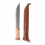 Lovecký nůž finského typu 35 cm - stríbrný-hnědý