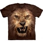 Tričko unisex The Mountain Big Face Roaring Lion - hnědé