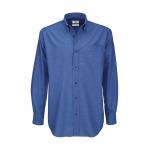Košeľa pánska B&C Oxford s dlhým rukávom - modrá