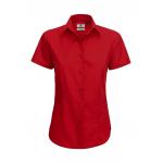 Košile dámská B&C Smart s krátkým rukávem - červená
