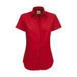 Košeľa dámska B&C Sharp Twill s krátkym rukávom - červená