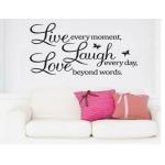 Dekorativní nálepka na zeď Live Laught Love - černá