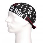 Headwrap Fostex Skull Red Stripe - čierny-biely