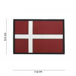 Gumová nášivka 101 Inc vlajka Dánsko - farebná