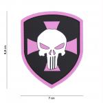 Gumová nášivka 101 Inc Punisher Shield - ružová