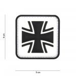 Gumová nášivka 101 Inc German Cross - biela