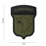 Gumová nášivka 101 Inc. znak Airborne 101st - olivová