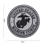 Gumová nášivka 101 Inc. znak United States Marine Corps - sivá