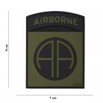 Gumová nášivka 101 Inc. znak Airborne 82nd - olivová