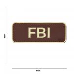 Gumená nášivka 101 Inc nápis FBI - hnedá