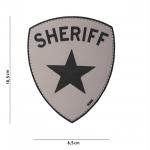 Gumová nášivka 101 Inc znak Sheriff - sivá