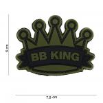Gumová nášivka 101 Inc nápis BB King - olivová
