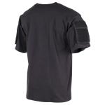 Tričko s krátkym rukávom MFH Velcro s vreckom - čierne
