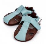 Kožené sandálky Liliputi Soft Sandals Mount Blanc - hnedé-modré