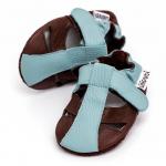 Kožené sandálky Liliputi Soft Sandals Mount Blanc - hnědé-modré