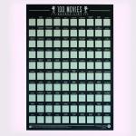 Stírací plakát 100 nejlepších filmů - černý