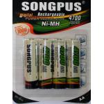 Nabíjacia batéria Songpus 4700 mAh AA 4 ks