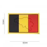 Gumená nášivka 101 Inc vlajka Belgicko s obrysom - farebná