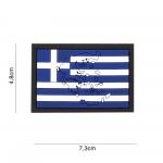 Gumová nášivka 101 Inc vlajka Grécko s obrysom - farebná