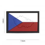 Gumová nášivka 101 Inc vlajka Česká republika s obrysem - barevná