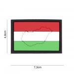 Gumová nášivka 101 Inc vlajka Maďarsko s obrysom - farebná