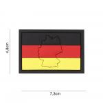 Gumená nášivka 101 Inc vlajka Nemecko s obrysom - farebná