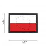 Gumová nášivka 101 Inc vlajka Poľsko s obrysom - farebná