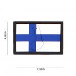 Gumová nášivka 101 Inc vlajka Fínsko s obrysom - farebná