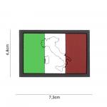Gumová nášivka 101 Inc vlajka Taliansko s obrysom - farebná