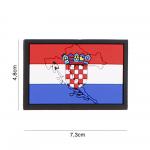 Gumová nášivka 101 Inc vlajka Chorvátsko s obrysom - farebná