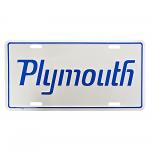 Ceduľa plechová Licencia Plymouth - biela-modrá