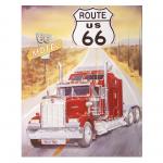 Cedule plechová Retro Route 66 Truck - barevná