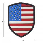 Gumená nášivka 101 Inc vlajka štít USA - farebná