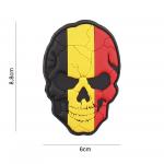 Gumová nášivka 101 Inc Skullhead Cracked vlajka Belgie - barevná