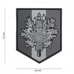 Gumová nášivka 101 Inc znak French Shield - sivá