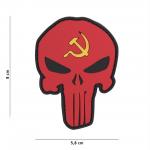 Gumová nášivka 101 Inc vlajka Punisher Head SSSR - červená