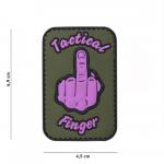 Gumová nášivka 101 Inc nápis Tactical Finger - ružová