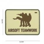 Gumová nášivka 101 Inc nápis Airsoft Teamwork - coyote