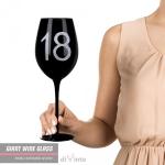 Slavnostní obří sklenice na víno DiVinto 18 - černá