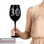 Slavnostní obří sklenice na víno DiVinto 30 - černá