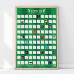 Stierací plagát 100 futbalových tímov - zelený