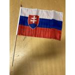 Vlajka na dřevěné tyči Slovensko 30x50 cm - barevná