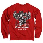 Mikina Gas Monkey Garage Custom Motors Skull - červená