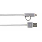 Kabel Skross Chargen Sync USB/Micro USB na Lightning - stříbrný