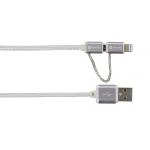 Kabel Skross Chargen Sync USB/Micro USB na Lightning - stříbrný