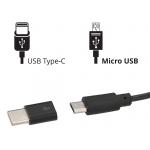 Nabíječka telefonu 12/24V MICRO USB/USB-C - černá