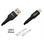 Dátový a nabíjací kábel Compass Speed USB-A / iPhone - čierny