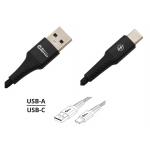 Dátový a nabíjací kábel Compass Speed USB-A / USB-C - čierny