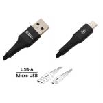 Datový a nabíjecí kabel Compass Speed USB-A / micro USB - černý