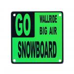 Cedule magnetická Snowboard - zelená-černá